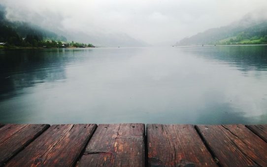 Lake in a haze